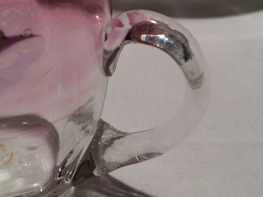 Victorian Hand Painted Amethyst Glass Punch Bowl and Cups [Photo 12]