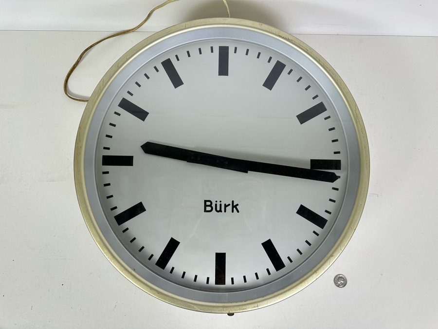 Large Double-Sided Industrial German Burk Station Clock Untested 18R [Photo 11]