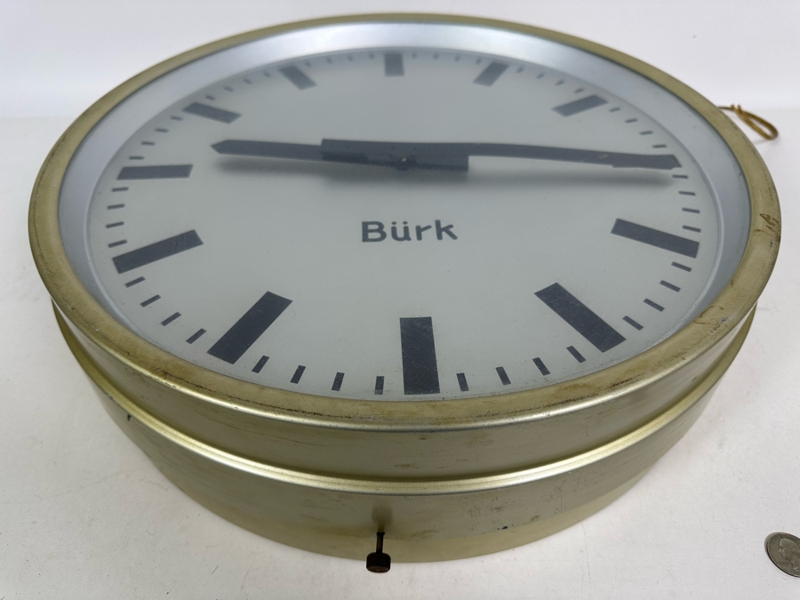 Large Double-Sided Industrial German Burk Station Clock Untested 18R [Photo 4]