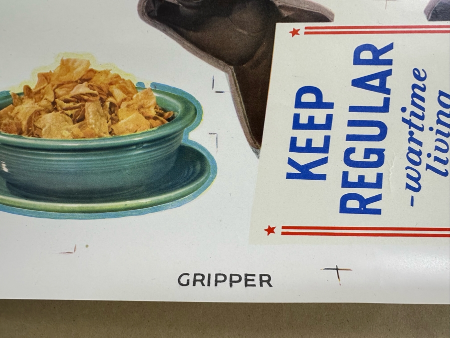 Vintage 1940s Kellogg's Cereal Armed Forces Poster 31 X 20 [Photo 5]