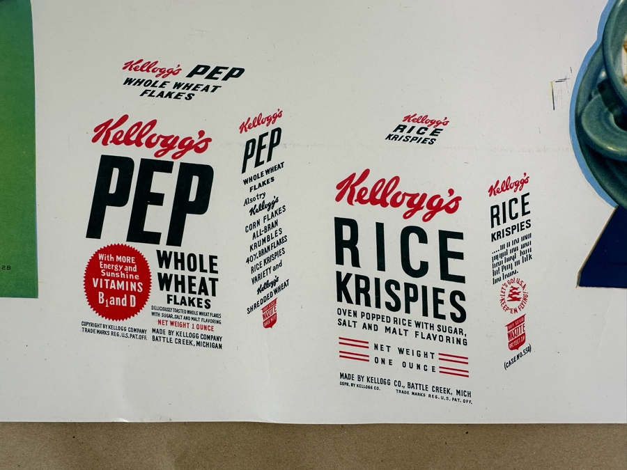 Vintage 1940s Kellogg's Cereal Armed Forces Poster 31 X 20 [Photo 10]