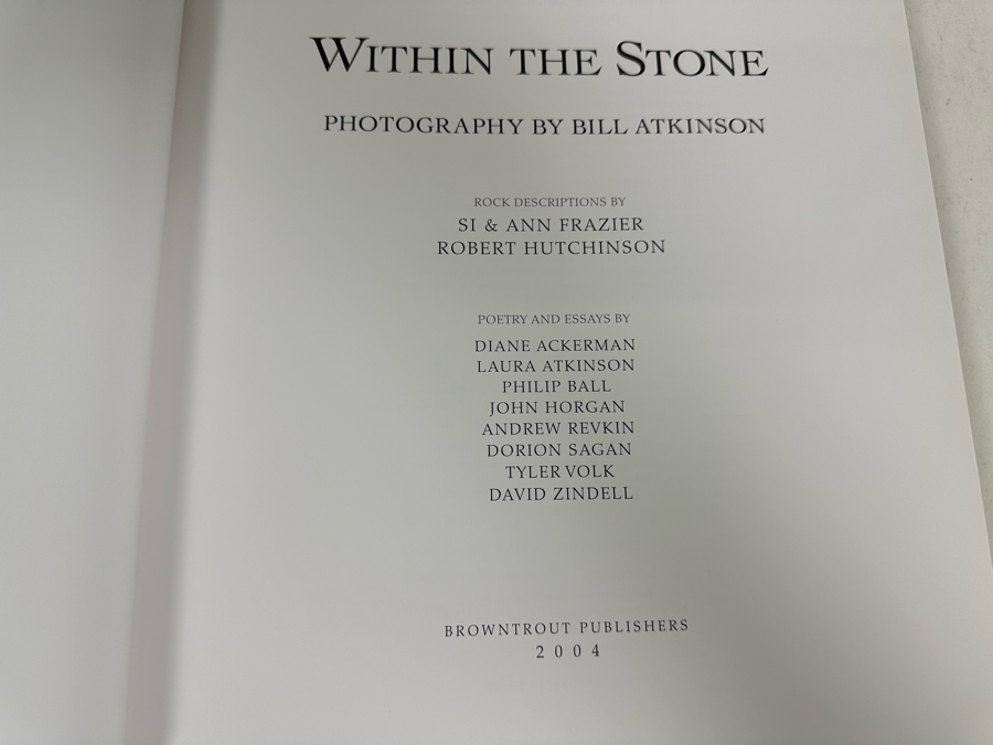 Signed First Edition Hardcover Book Within The Stone - Photography By Bill Atkinson Signed By Bill Atkinson [Photo 5]