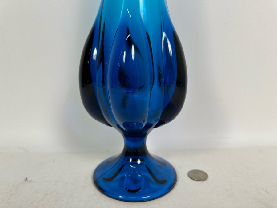 Vintage Mid-Century Swung Vase Viking Blue 18H [Photo 3]