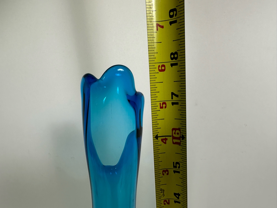 Vintage Mid-Century Swung Vase Viking Blue 18H [Photo 6]