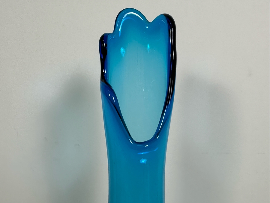 Vintage Mid-Century Swung Vase Viking Blue 18H [Photo 4]