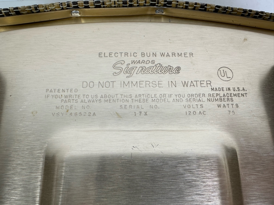 Mid-Century Modern Electric Bun Bread Warmer Wards Signature 14.5W X 9D X 4H [Photo 9]