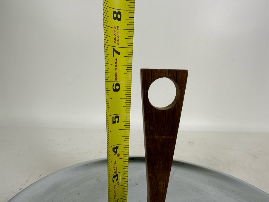 Vintage Mid-Century Serving Tray / Platter With Wooden Handle 12.5W X 6.5H [Photo 5]