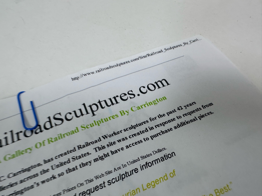 Raymond C. Carrington California Scrap Iron Railroad Sculpture Dated 1973 And Signed By Artist Fruit Growers Supply (FGS) Sunkist Corp 9W X 8D X 15H Estimate $1,000-$10,000 [Photo 22]