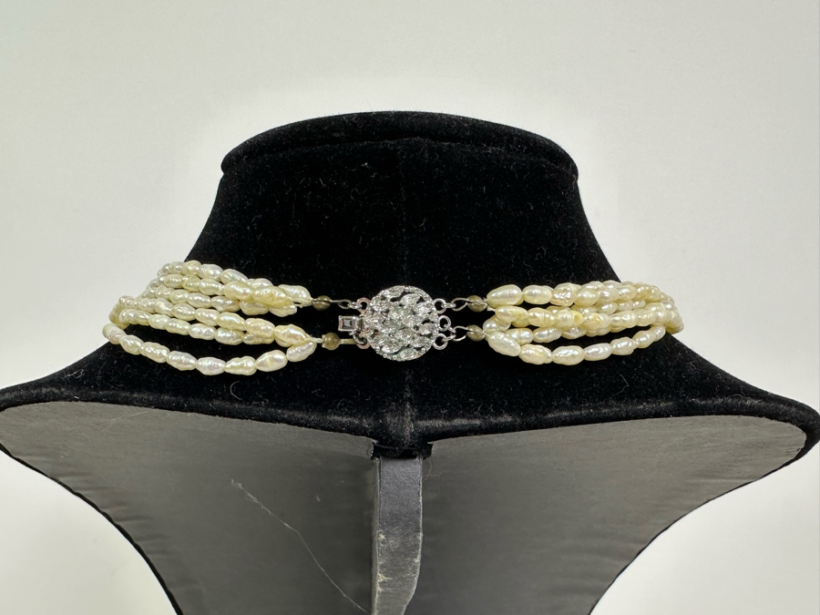 Multi-Strand Pearl 16' Necklace With Silver Clasp [Photo 5]