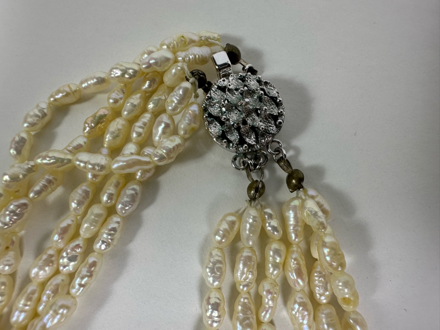 Multi-Strand Pearl 16' Necklace With Silver Clasp [Photo 8]