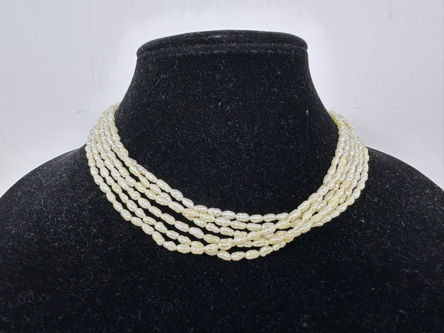 Multi-Strand Pearl 16' Necklace With Silver Clasp [Photo 2]