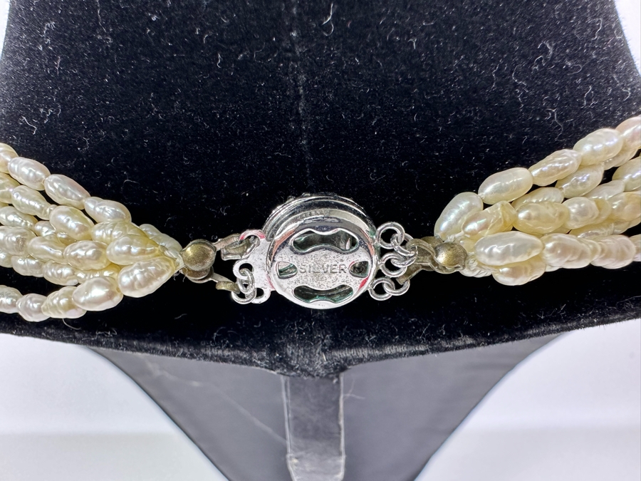Multi-Strand Pearl 16' Necklace With Silver Clasp [Photo 7]