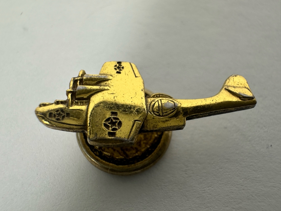 Vintage Sterling Silver Airplane Pin Screwback 2.8g [Photo 3]