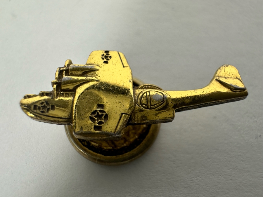 Vintage Sterling Silver Airplane Pin Screwback 2.8g [Photo 2]