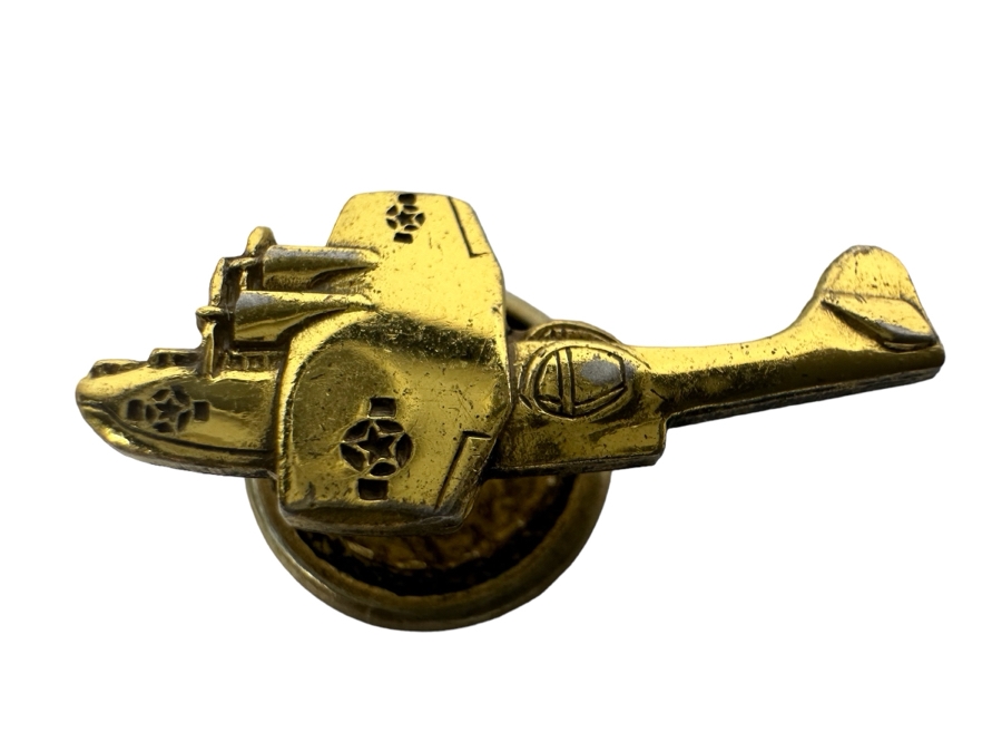 Vintage Sterling Silver Airplane Pin Screwback 2.8g [Photo 1]