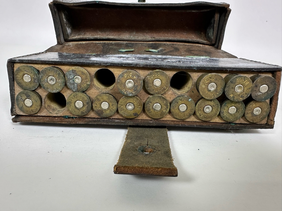Antique 1871 U.S. Military Leather Cartridge Belt With Post Civil War Shells 8W X 2D X 4.5H [Photo 10]