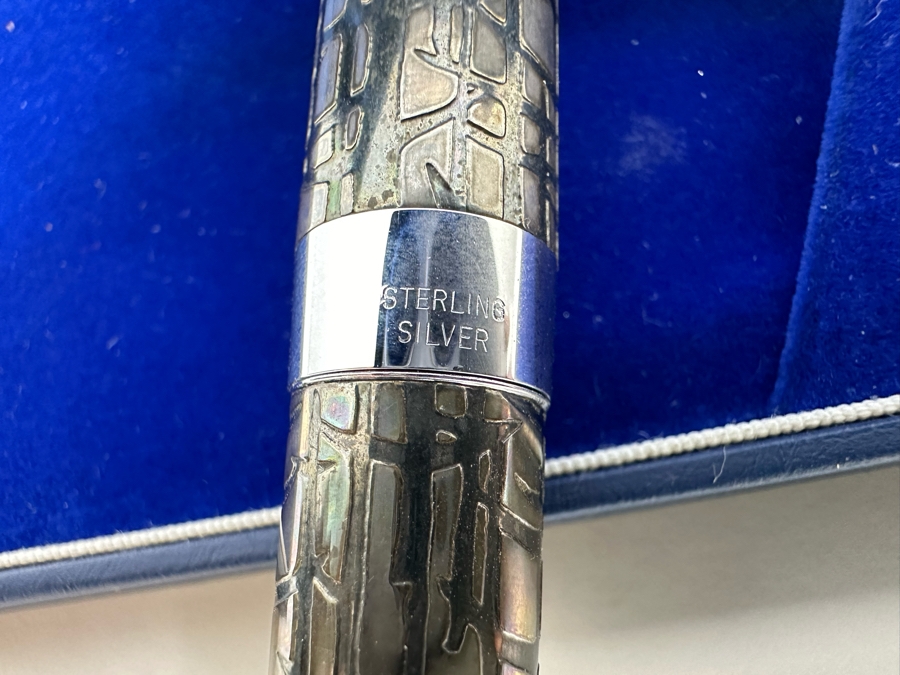 Pilot Sterling Silver & 18K Gold NIB Fountain Pen With Box [Photo 3]