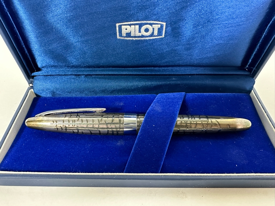 Pilot Sterling Silver & 18K Gold NIB Fountain Pen With Box [Photo 2]