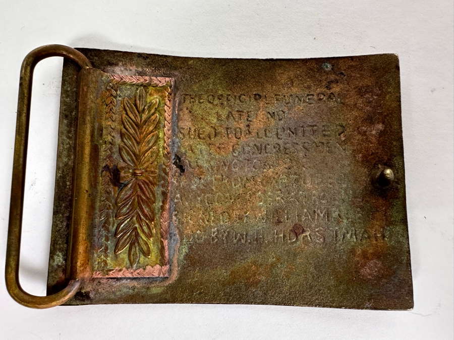 Vintage Abraham Lincoln Brass Belt Buckle Circa 1930s 'In Memory Of Our Dear President' [Photo 6]