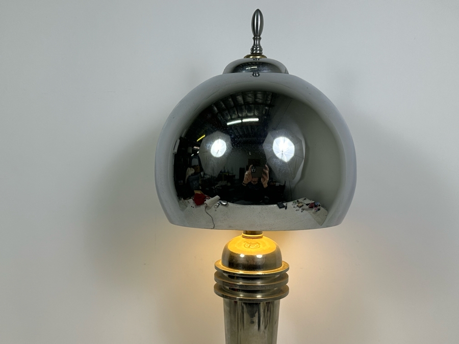 Machine Age Art Deco Style Metal Table Lamp 28H [Photo 4]