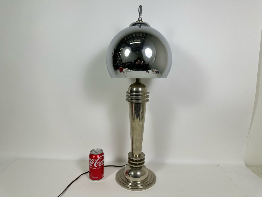 Machine Age Art Deco Style Metal Table Lamp 28H [Photo 6]