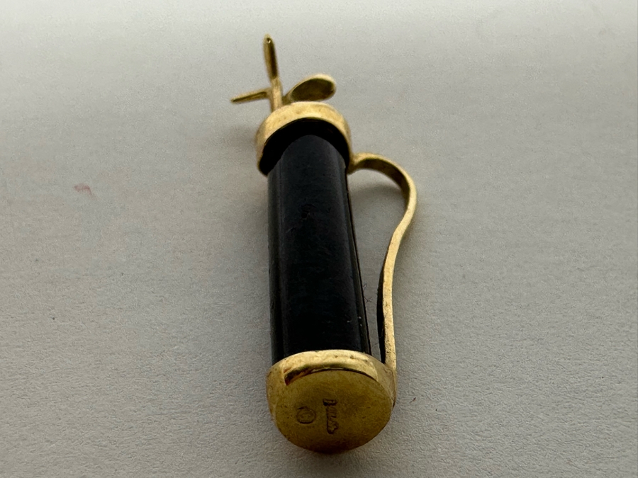 14K Gold Golf Bag With Golf Clubs Stone Pendant 1.6g [Photo 5]
