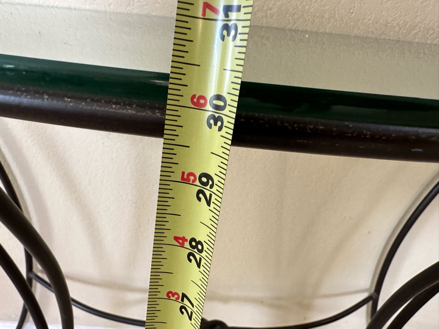 Metal Demilune Console Table With Glass Top 40.5W X 16.5D X 30.5H [Photo 6]