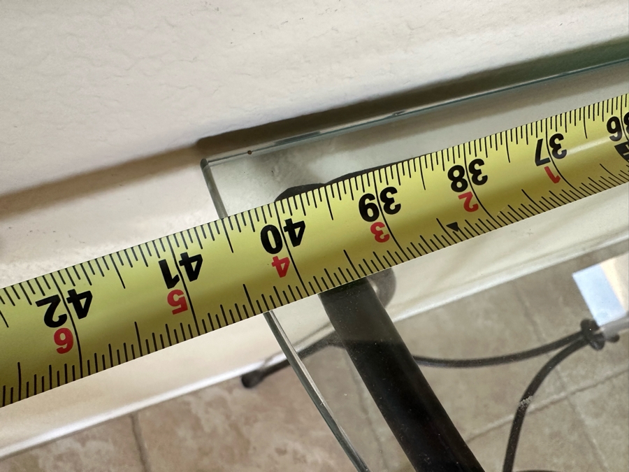 Metal Demilune Console Table With Glass Top 40.5W X 16.5D X 30.5H [Photo 4]