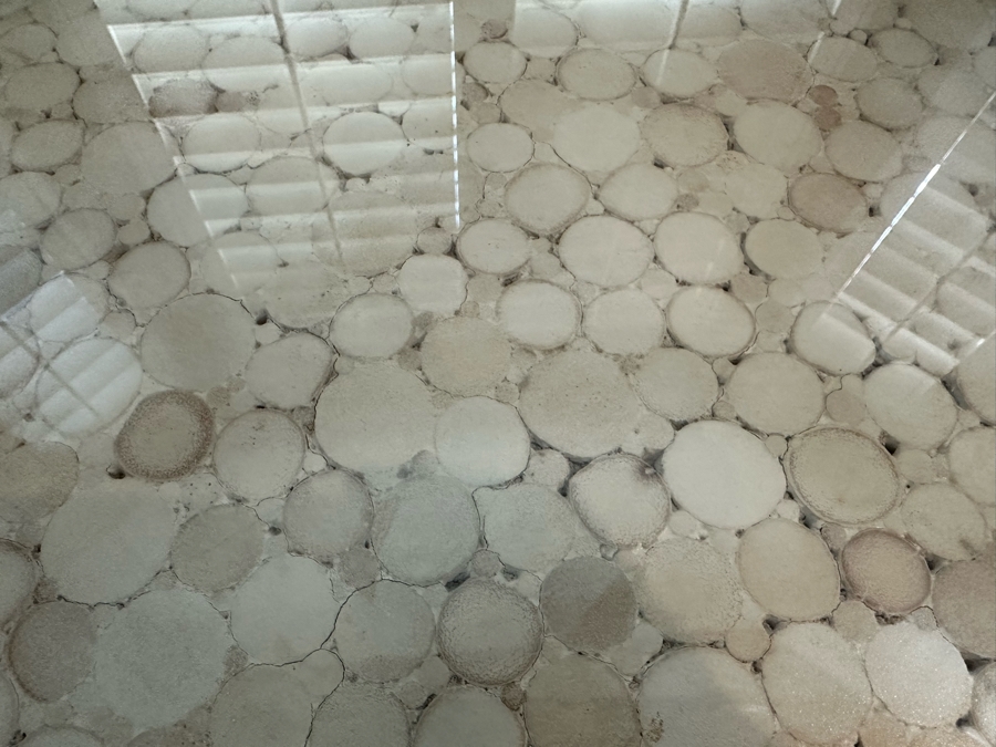 McGuire Style Sheaf Of Wheat Rattan Dining Table Base With Glass Top 48R And Four Matching chairs (need reupholstering) [Photo 8]