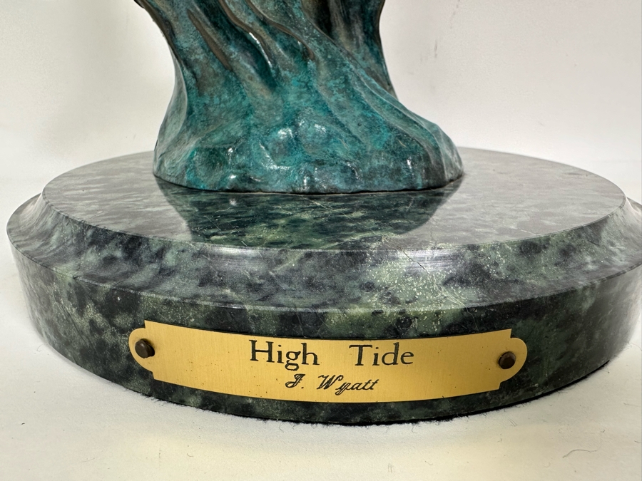 J. Wyatt Limited Edition Dolphin Bronze Titled 'High Tide' With Marble Base Dated 1998 Numbered 59 Of 950 19.5H [Photo 8]