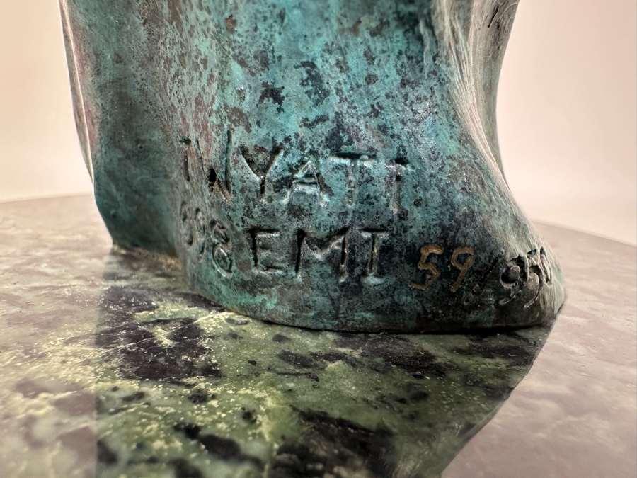 J. Wyatt Limited Edition Dolphin Bronze Titled 'High Tide' With Marble Base Dated 1998 Numbered 59 Of 950 19.5H [Photo 12]