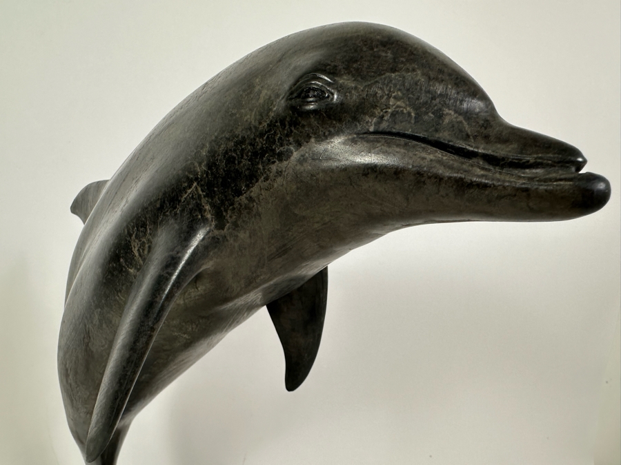 J. Wyatt Limited Edition Dolphin Bronze Titled 'High Tide' With Marble Base Dated 1998 Numbered 59 Of 950 19.5H [Photo 7]