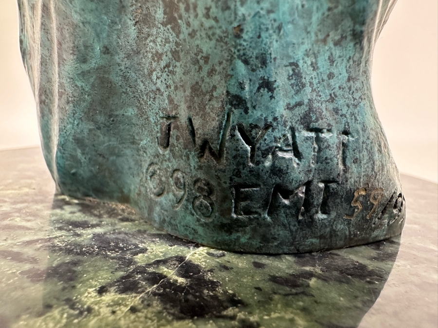 J. Wyatt Limited Edition Dolphin Bronze Titled 'High Tide' With Marble Base Dated 1998 Numbered 59 Of 950 19.5H [Photo 13]