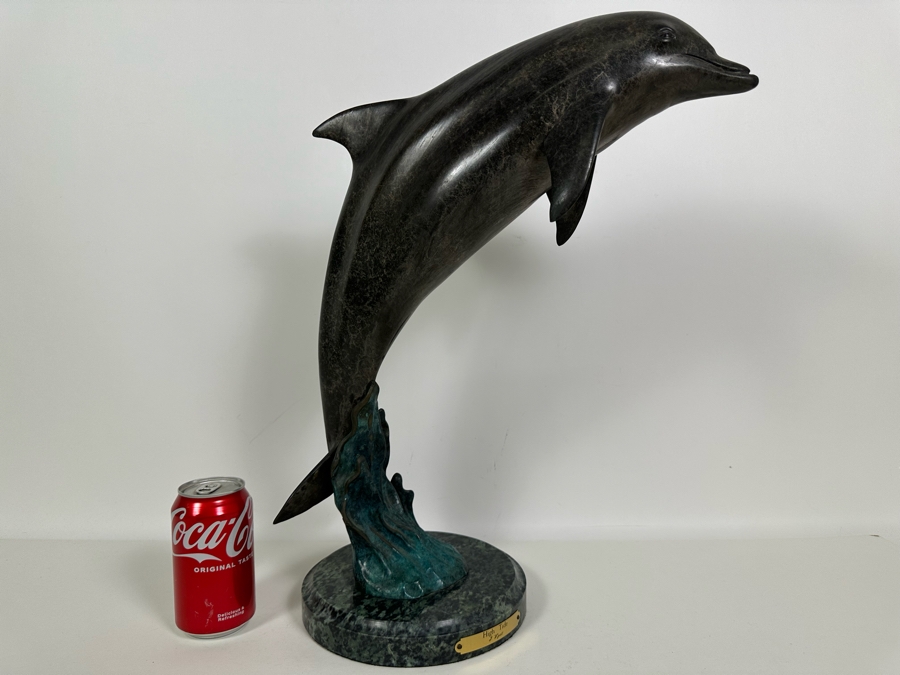 J. Wyatt Limited Edition Dolphin Bronze Titled 'High Tide' With Marble Base Dated 1998 Numbered 59 Of 950 19.5H [Photo 9]