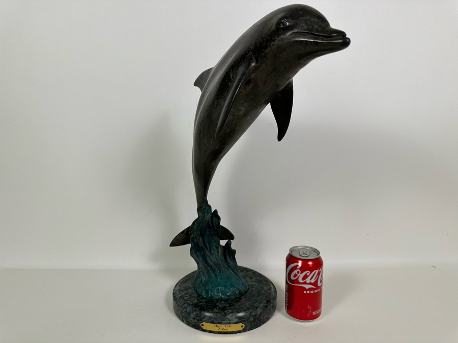J. Wyatt Limited Edition Dolphin Bronze Titled 'High Tide' With Marble Base Dated 1998 Numbered 59 Of 950 19.5H [Photo 5]