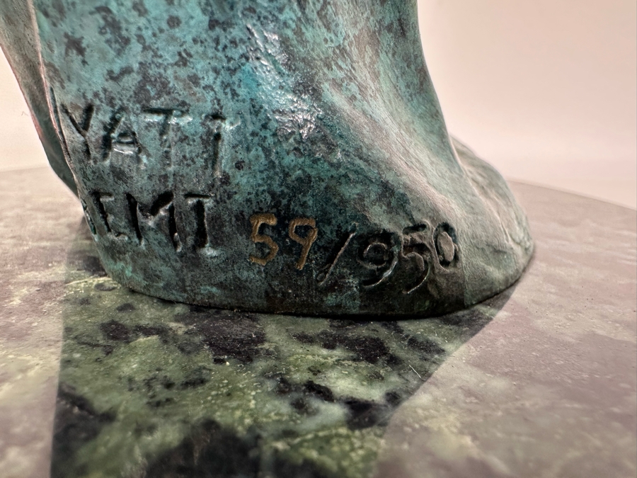 J. Wyatt Limited Edition Dolphin Bronze Titled 'High Tide' With Marble Base Dated 1998 Numbered 59 Of 950 19.5H [Photo 11]