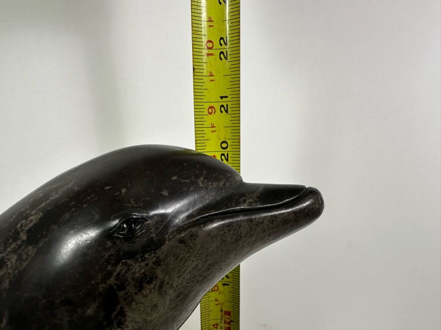 J. Wyatt Limited Edition Dolphin Bronze Titled 'Mother's Dance' With Marble Base Dated 2000 Numbered 407 Of 950 20H [Photo 16]