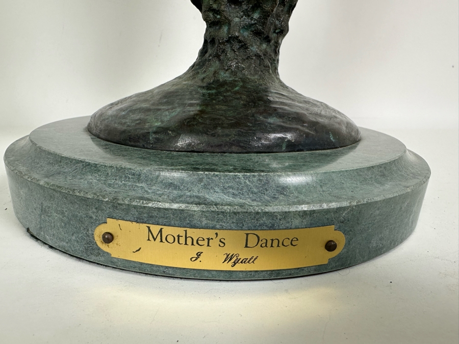 J. Wyatt Limited Edition Dolphin Bronze Titled 'Mother's Dance' With Marble Base Dated 2000 Numbered 407 Of 950 20H [Photo 8]