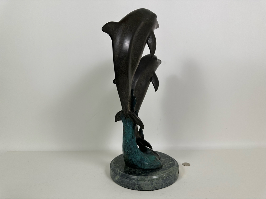 J. Wyatt Limited Edition Dolphin Bronze Titled 'Harmony' With Marble Base Dated 1999 Numbered 523 Of 950 18.5H [Photo 13]