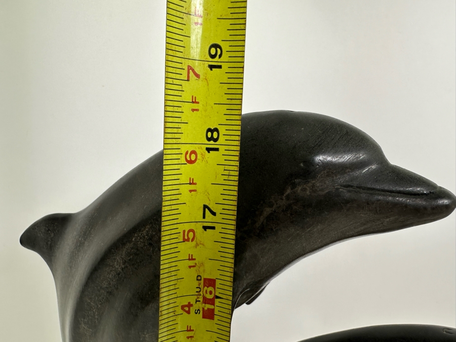 J. Wyatt Limited Edition Dolphin Bronze Titled 'Harmony' With Marble Base Dated 1999 Numbered 523 Of 950 18.5H [Photo 17]