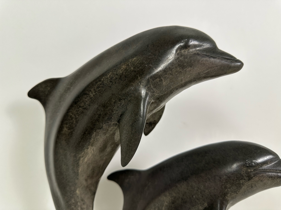 J. Wyatt Limited Edition Dolphin Bronze Titled 'Harmony' With Marble Base Dated 1999 Numbered 523 Of 950 18.5H [Photo 8]