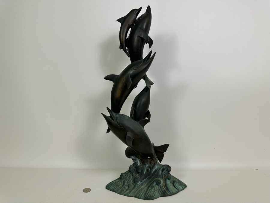 Decorative Metal Dolphin Sculpture 23H [Photo 8]