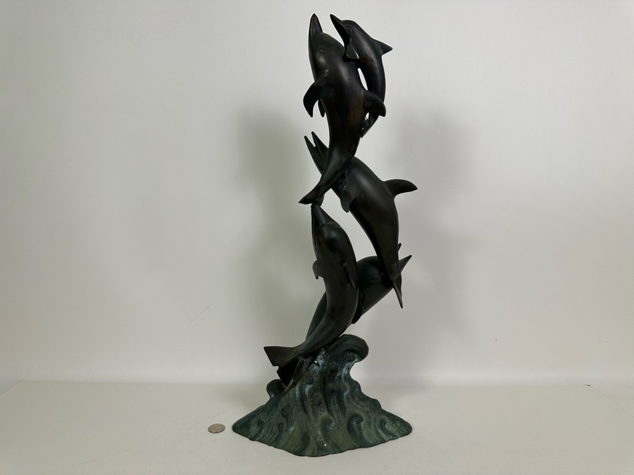 Decorative Metal Dolphin Sculpture 23H [Photo 5]