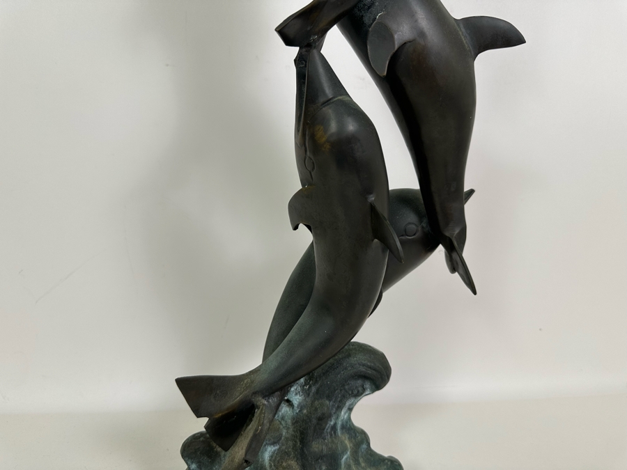 Decorative Metal Dolphin Sculpture 23H [Photo 6]