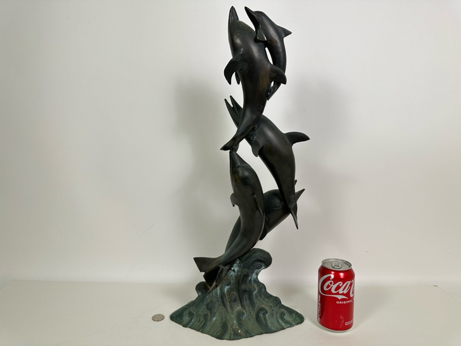 Decorative Metal Dolphin Sculpture 23H [Photo 2]