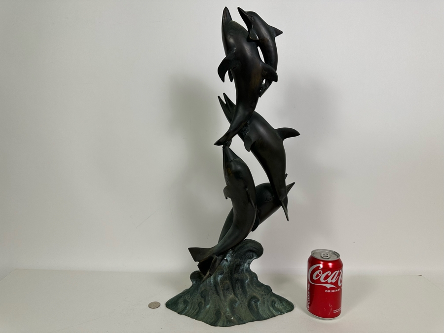 Decorative Metal Dolphin Sculpture 23H [Photo 3]