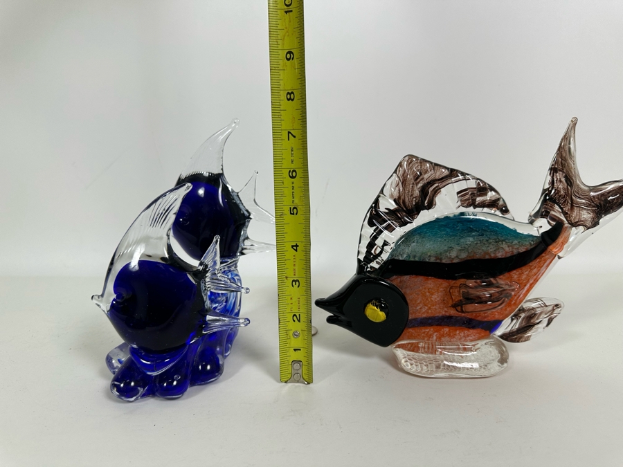 Pair Of Decorative Glass Fish Figurines 7H [Photo 8]