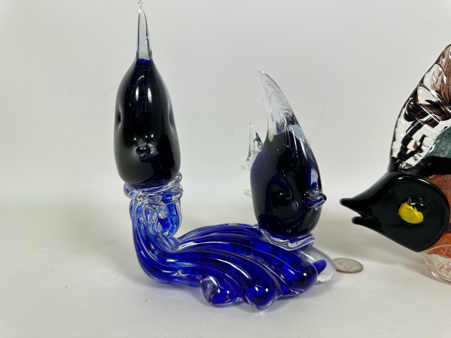 Pair Of Decorative Glass Fish Figurines 7H [Photo 5]
