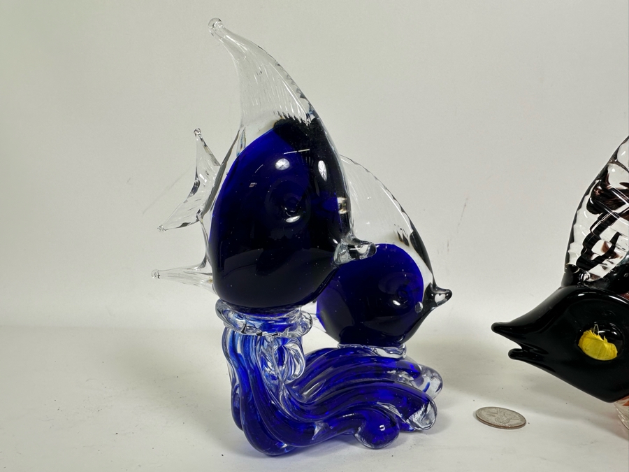 Pair Of Decorative Glass Fish Figurines 7H [Photo 4]
