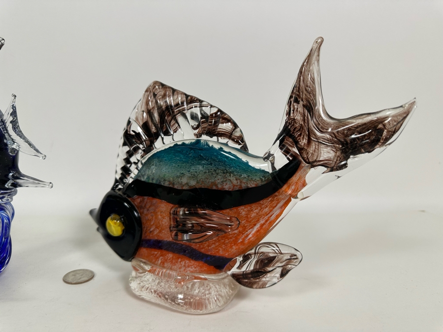 Pair Of Decorative Glass Fish Figurines 7H [Photo 7]